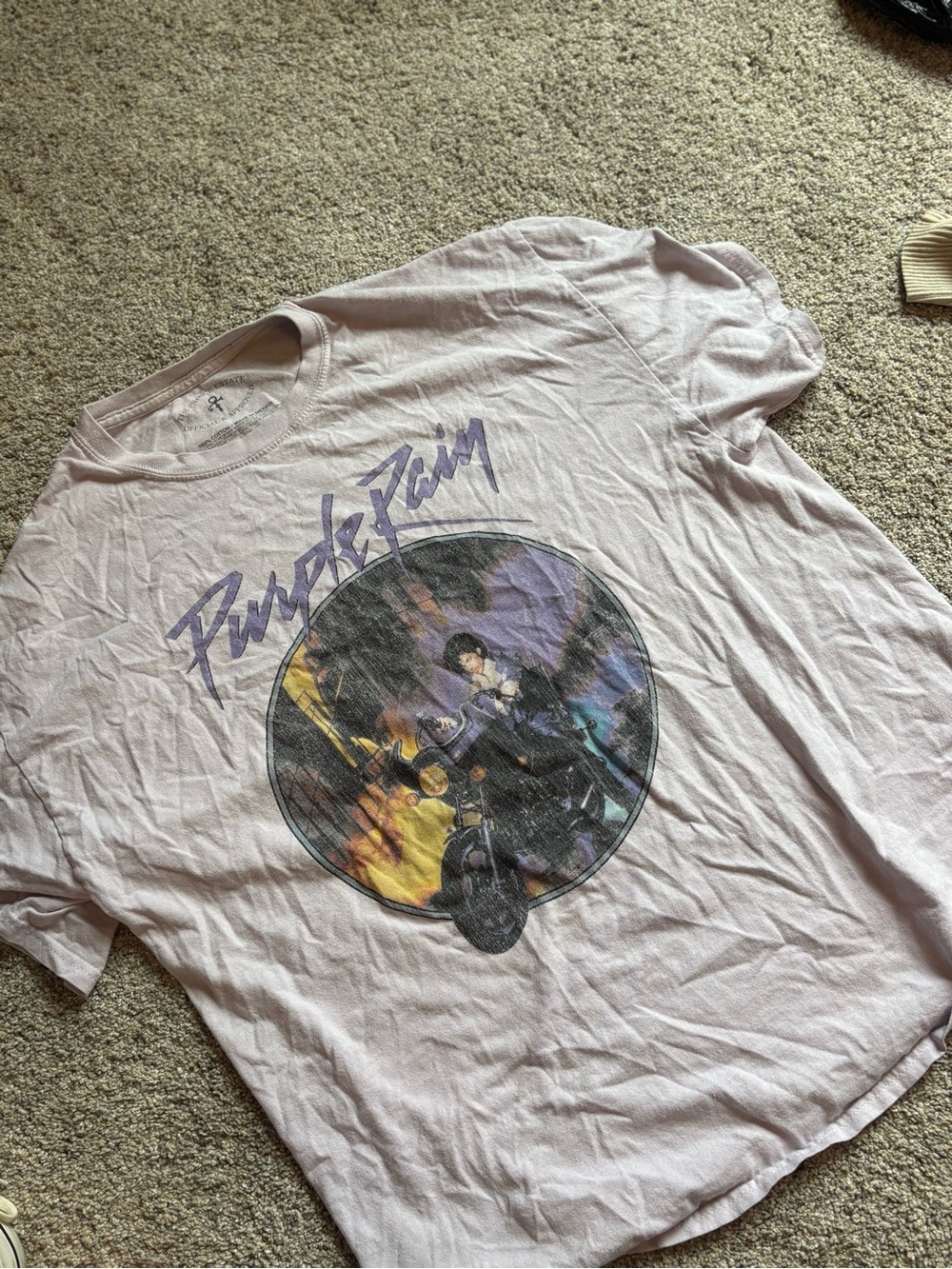 Brandy Melville Light Purple 'Purple Rain' Graphic Tee